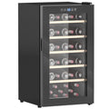 Wine Refrigerator for 41 Bottles, 91L Capacity, Temperature Control and Wooden Shelves, Black