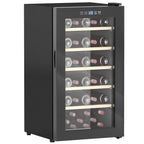 Wine Refrigerator for 41 Bottles, 91L Capacity, Temperature Control and Wooden Shelves, Black
