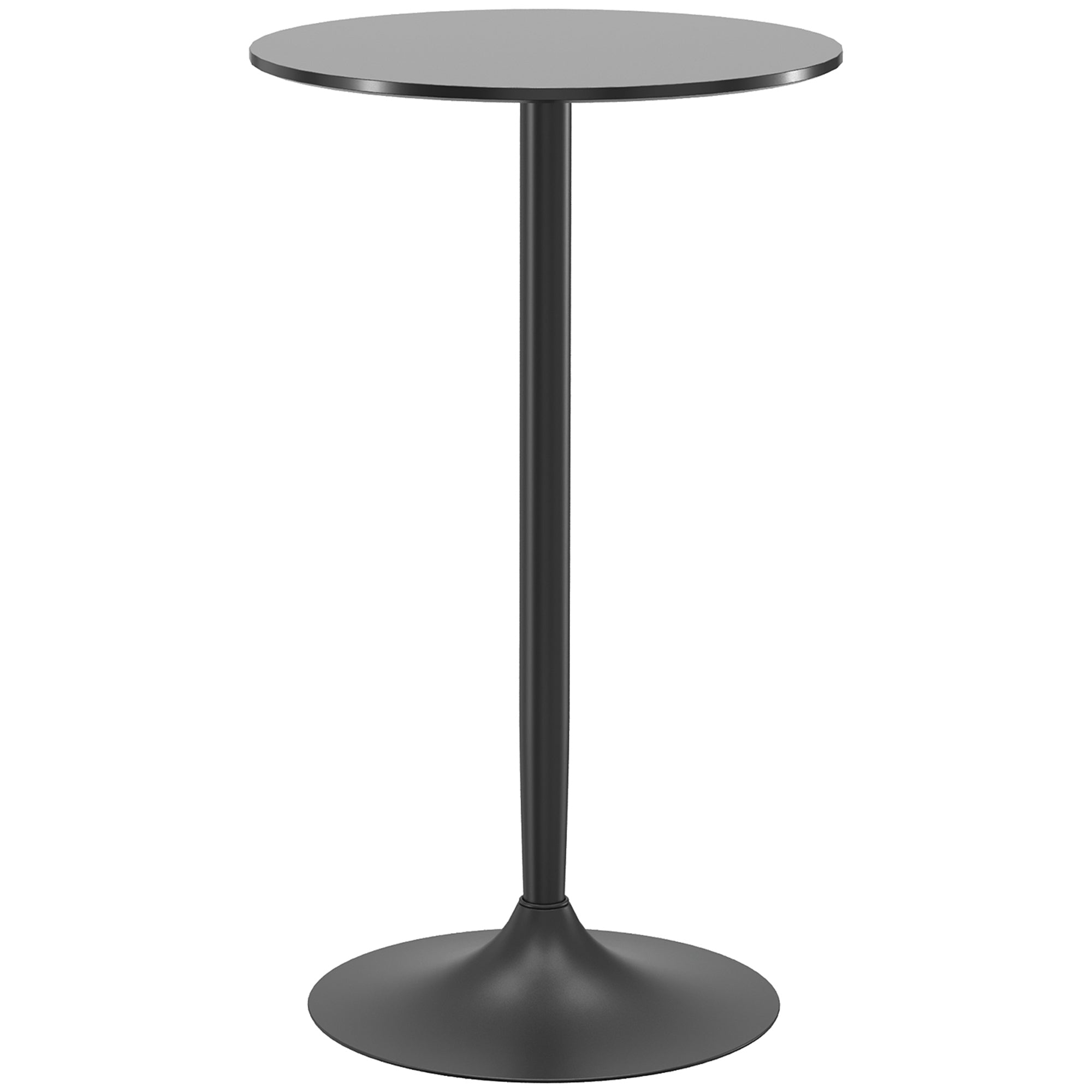 HOMCOM Round Bar Table and Kitchen Table, Ø60x102 cm, Black