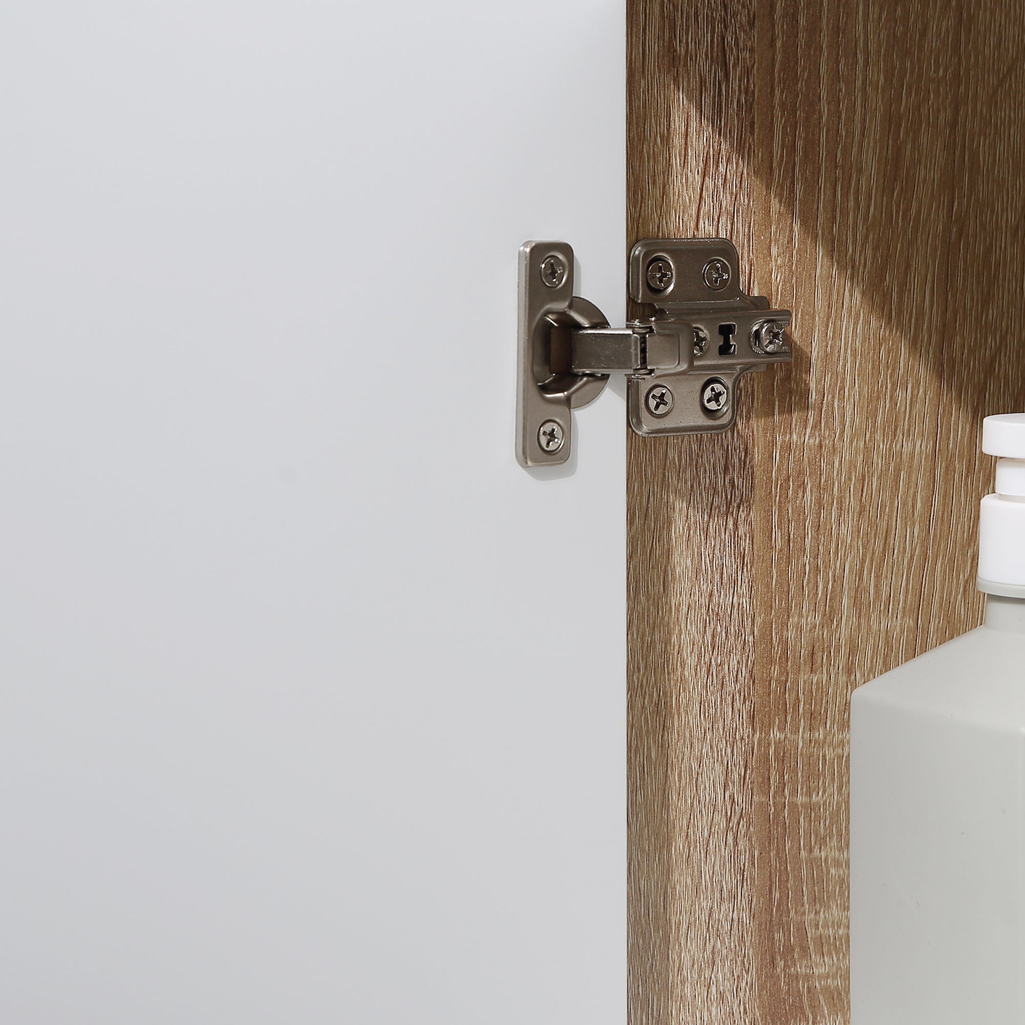 kleankin Bathroom Cabinet with Drawer and Cabinet with Internal Adjustable Shelf, in MDF, 32.6x30x90 cm - Borgè