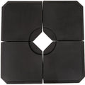 4-Pack Water or Sand Fillable Umbrella Base for 100x100cm Cross Bases, Black