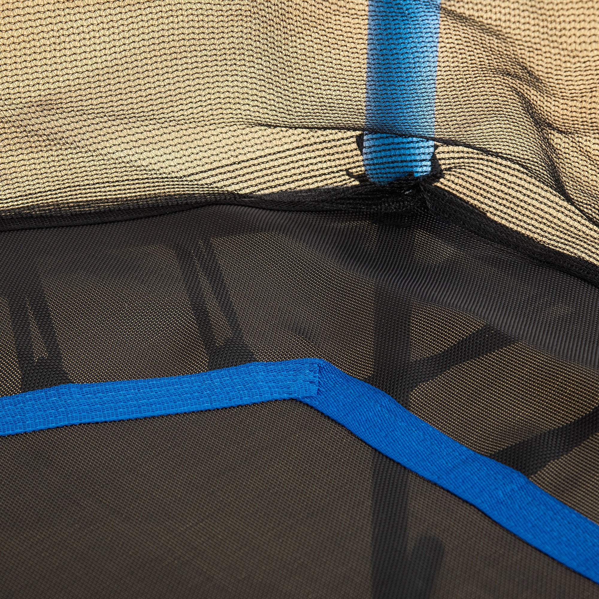 Children's Trampoline with Hinged Entry and Padded Poles, in Steel, PP and EPE, Ø163.5x190 cm, Light Blue