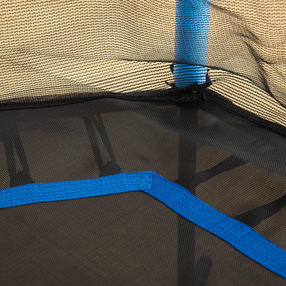 Children's Trampoline with Hinged Entry and Padded Poles, in Steel, PP and EPE, Ø163.5x190 cm, Light Blue