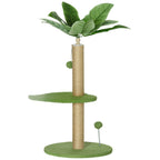Cat Tree with Scratching Post, Platforms and Balls, Plush and Chipboard, Ø40x83 cm, Green