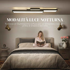 HOMCOM Dimmable LED Ceiling Light 3000-6000K with Remote Control and Switch, 70x30 cm, Black