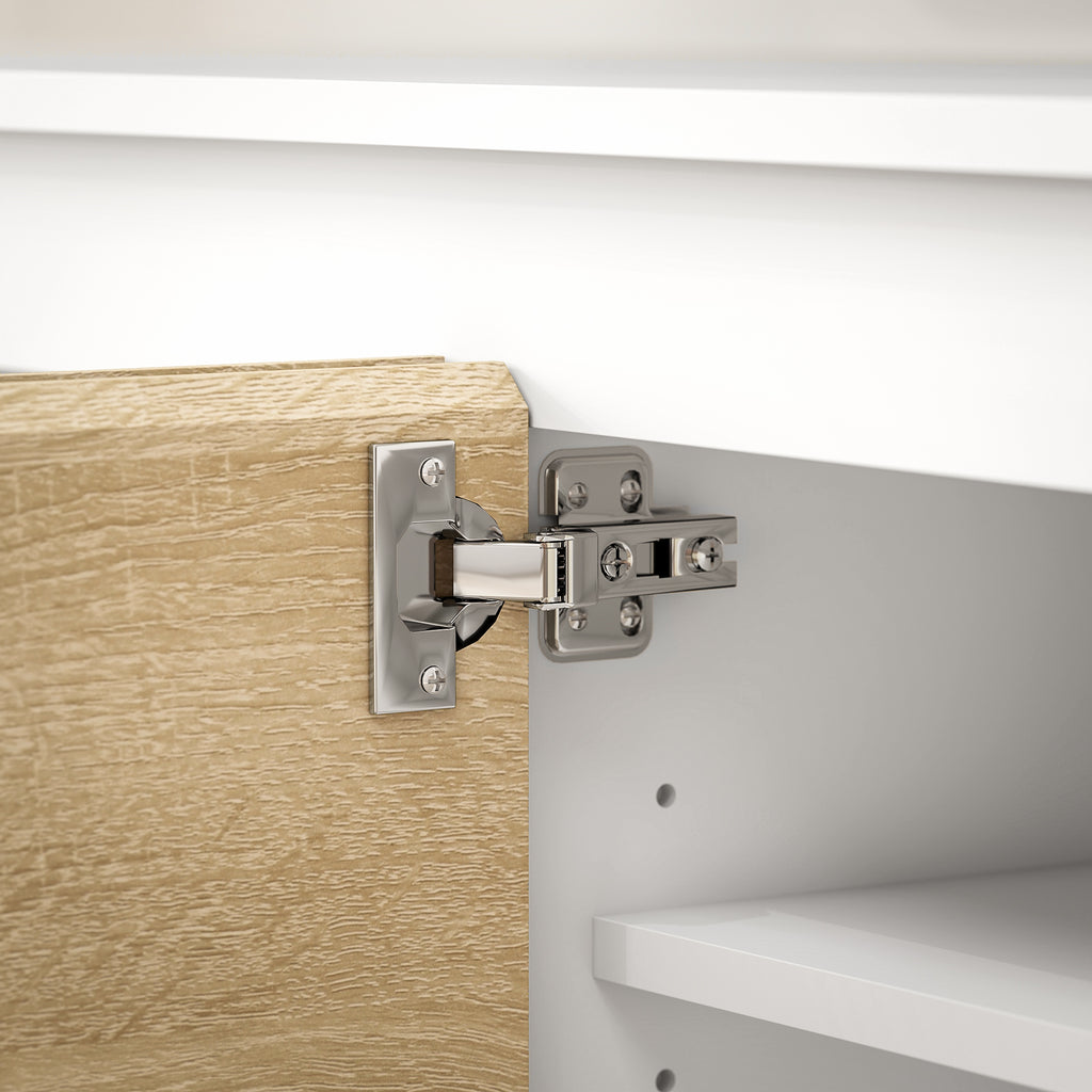 2-Piece Chipboard TV Stand, Max 70" 160x39x43 cm and Multipurpose Wall Unit 80x35x40 cm