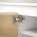 2-Piece Chipboard TV Stand, Max 70" 160x39x43 cm and Multipurpose Wall Unit 80x35x40 cm