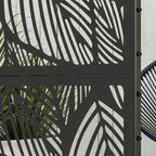 Outsunny decorative outdoor paragraph in steel with leaf design, 122x198cm, black - Borgè