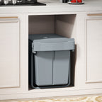 Pull-Out Under-Sink Waste Bin with Two 20L Buckets, 52 x 33.5 x 41 cm, Grey