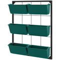 Outsunny 3-Tier Wall-Mounted Vertical Vegetable Garden with 6 Pots, Steel and Plastic, 52x14x66 cm, Green