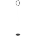 HOMCOM Dimmable Floor Lamp 2700K-6000K with Remote Control and 350° Swivel Double Head, Black