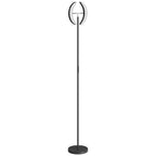 HOMCOM Dimmable Floor Lamp 2700K-6000K with Remote Control and 350° Swivel Double Head, Black