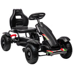 Pedal Go Kart for Children 5-12 Years in PP and Black Metal with Adjustable Seat and Handbrake, 121x58x61 cm