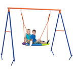 Reinforced Metal Garden Nest Swing for 1-2 Children, 196x172x180cm, Multicolor