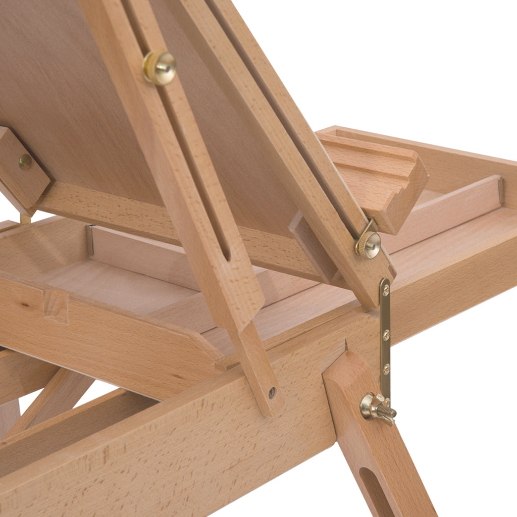HOMCOM Tripod Easel with Drawer, Palette and Adjustable Shoulder Strap, Beech Wood, Wood Color
