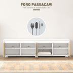 2-Piece Chipboard TV Stand, Max 70" 160x39x43 cm and Multipurpose Wall Unit 80x35x40 cm