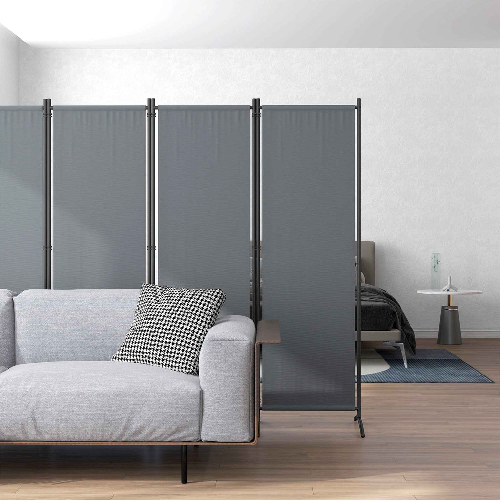 Outsunny 4-Panel Folding Indoor and Outdoor Room Divider, 221 x 50 x 172 cm, Dark Grey