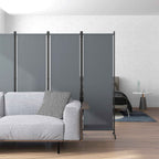 Outsunny 4-Panel Folding Indoor and Outdoor Room Divider, 221 x 50 x 172 cm, Dark Grey