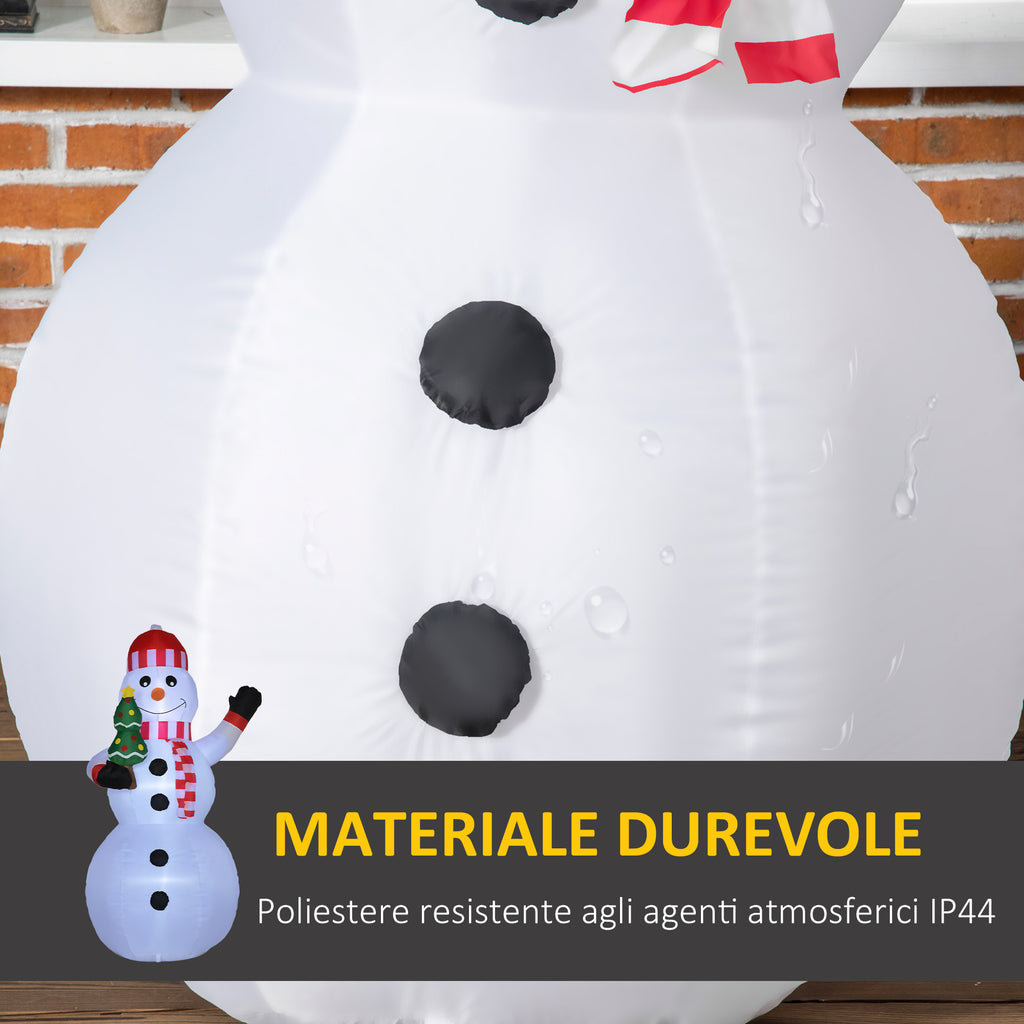 Inflatable Snowman with LED Lights for Outdoor and Indoor use with Inflator, 93x83x180cm