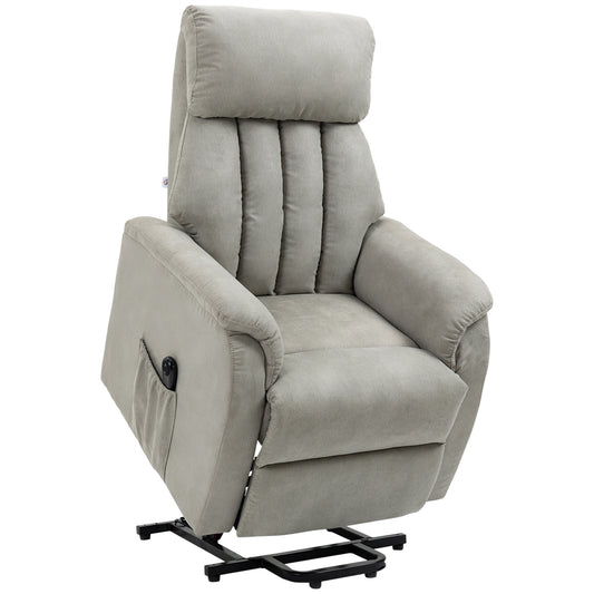 Lift Armchair Reclining 150° max with Remote Control and Footrest, 75x93x110 cm, Grey