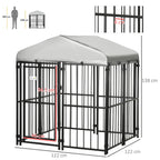 Kennel Playpen for Small and Medium Dogs, Chickens and Ducks with Roof, 122x122x138 cm