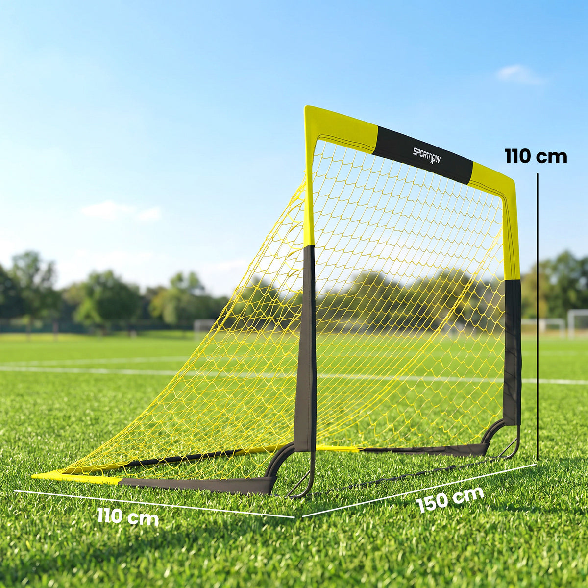 SPORTNOW Pop-Up Folding Soccer Goal with Carry Bag, Yellow