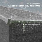 Outsunny Tool Shed with Sliding Doors and 4 Air Vents, Steel and PP, 196x236x208 cm, Light Grey