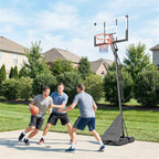 SPORTNOW Portable Outdoor Basketball Hoop, Adjustable 2.45-3.05m, Shatterproof Backboard, Hand Crank Adjustment