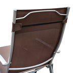 Folding Garden Lounger with Cushion, 7-Reclining Backrest, 137x63.5x100.5cm, Brown