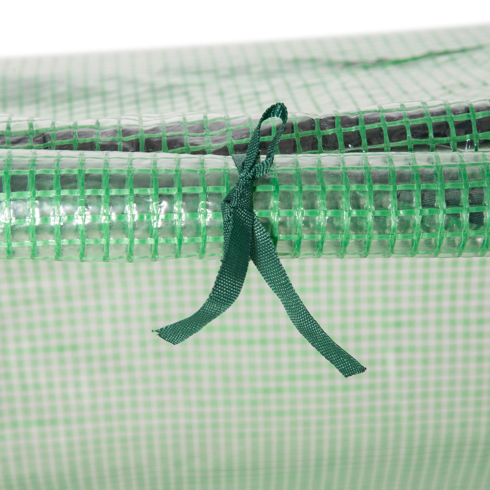 Outsunny Mini Garden Greenhouse with 3 Roll-Up Windows and Anti-UV PE Cover, 180x60x60cm, Green