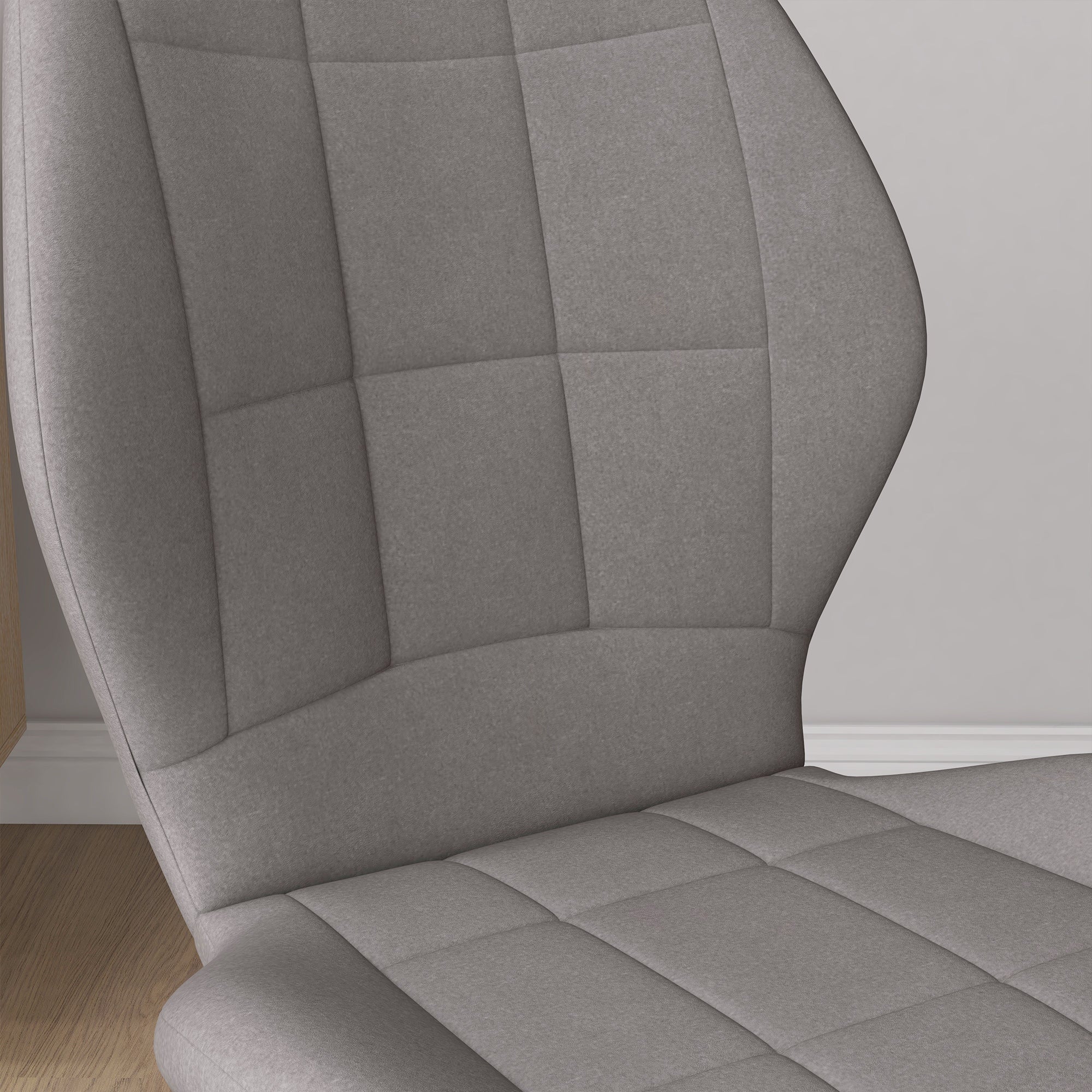 HOMCOM Set of 4 Modern Dining Chairs for Kitchen and Living Room with Flannel Upholstery, Gray - Borgè