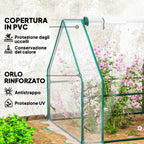 Outsunny 4-Door Roll-Up Mini Garden Greenhouse with Extended Cover, Steel and PE, 360x90x90 cm, Transparent