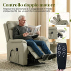 170° Electric Lift Recliner Chair in Breathable Faux Leather with 2 Motors, Remote Control, 4 Wheels, Brake, Footrest, Side Pockets, Cream