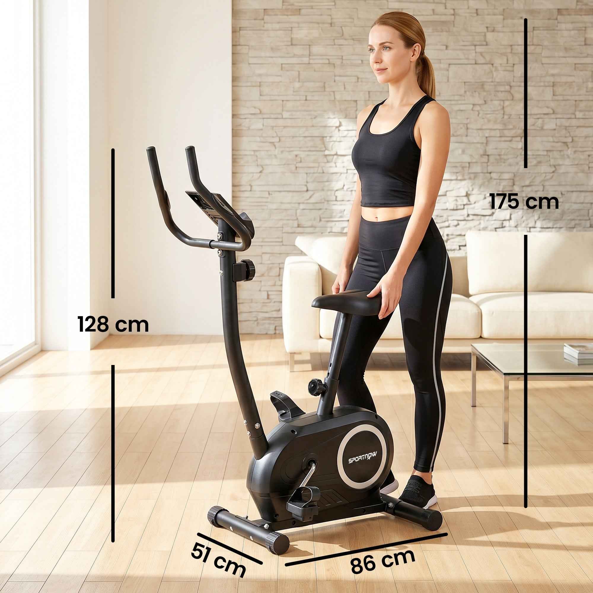 SPORTNOW Bluetooth Exercise Bike, App, Silent, 8 Levels of Magnetic Resistance for Home.