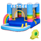 Inflatable Castle for Children with Trampoline and Pool, Electric Pump Included 280x170x155cm, Multicolor - Borge' Group Limited