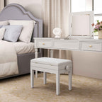 HOMCOM Adjustable Piano Stool with Storage Compartment and Padded Seat, 54.5x33x48-58 cm, White