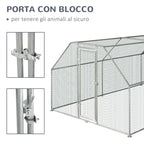 Waterproof Galvanized Metal Chicken Coop, Chicken Run with Door and Oxford Cover, 280x570x195cm - Borge' Group Limited