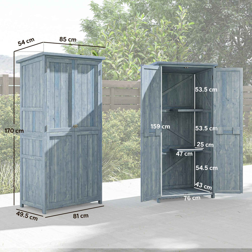 Outsunny Outdoor Storage Cabinet, Tool Shed with 2 Shelves
