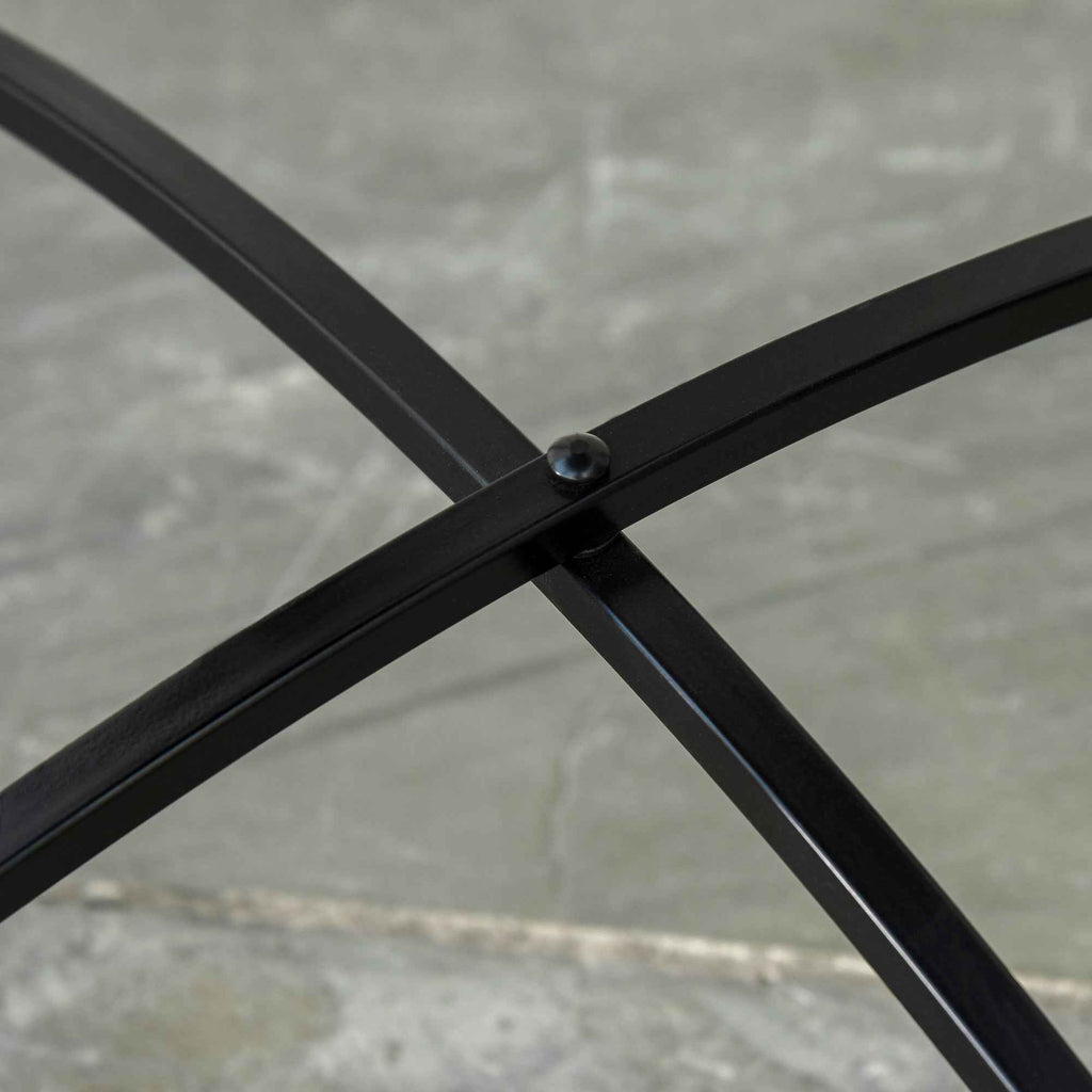 Outsunny Black Metal and Ceramic Garden and Outdoor Coffee Table