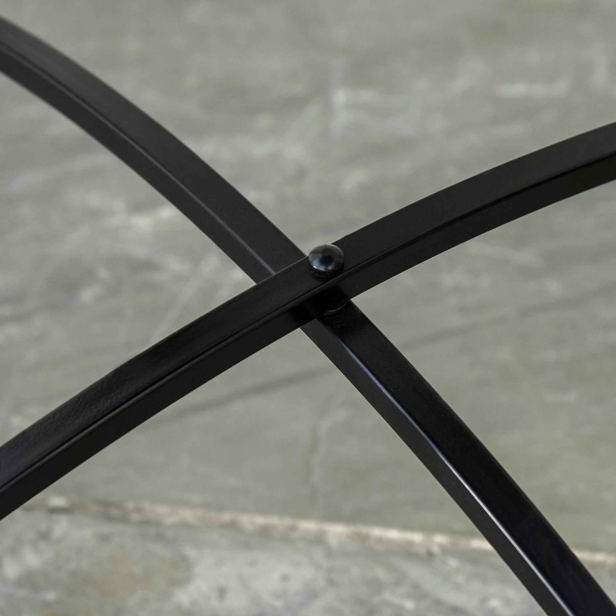 Outsunny Black Metal and Ceramic Garden and Outdoor Coffee Table