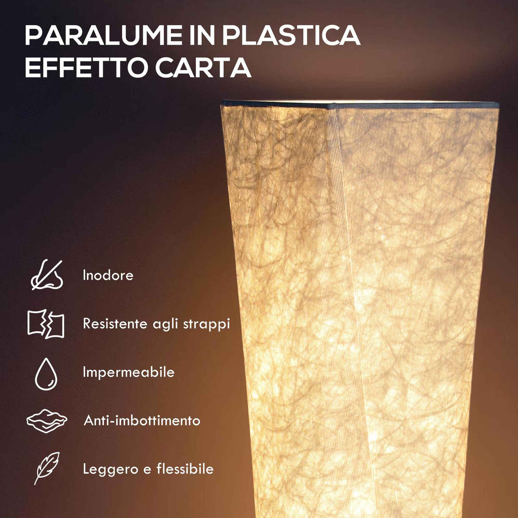HOMCOM Modern Floor Lamp with Foot Switch, Steel and Fabric, 25x25x129 cm, White and Silver