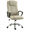 Vinsetto Ergonomic Tilting Swivel Office Chair in Linen Effect Fabric with Headrest, Beige
