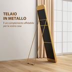 40x160cm Rectangular Full-Length Freestanding Easel Mirror, Gold
