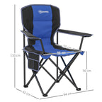 Folding Camping Chair with Pocket and Cup Holder with Carrying Bag, Blue