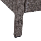 Garden Furniture Set 2 Armchairs 2 Footstools 1 Coffee Table in Tempered Glass Rattan Grey - Borge' Group Limited