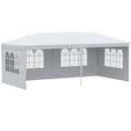 Garden Gazebo for Events with 4 Removable Walls with Windows, 5.8x2.9x2.5m, White