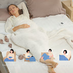 Electric Blanket 160x140 cm with 5 Heat Levels and 2 Independent Control Zones, in White Polyester