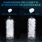 Self-Cleaning Ice Maker with 9 Cubes in 6-13 Minutes, in PP and Copper, 22.2x29.4x29 cm, Black - Borgè