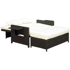 Modular Garden Sofa with Bench, Brown Rattan Garden Furniture, Space-Saving 2-Piece Set - Borge' Group Limited