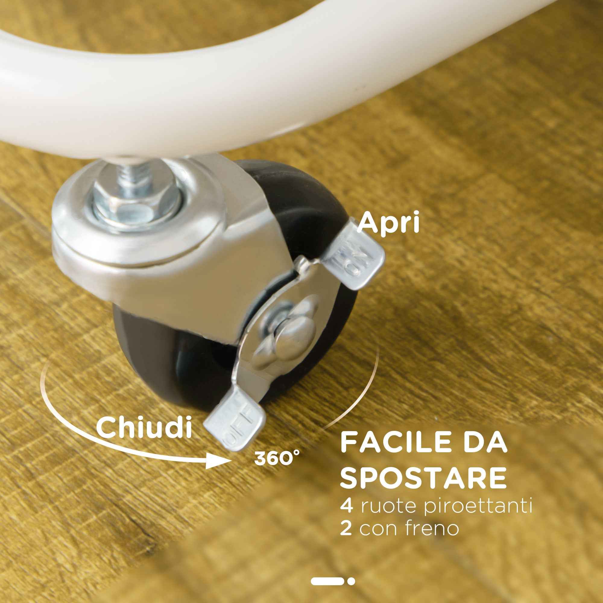 HOMCOM 3-Tier Multipurpose Kitchen Cart with Removable Baskets and Hooks, Shelf with 12 Dividers, White